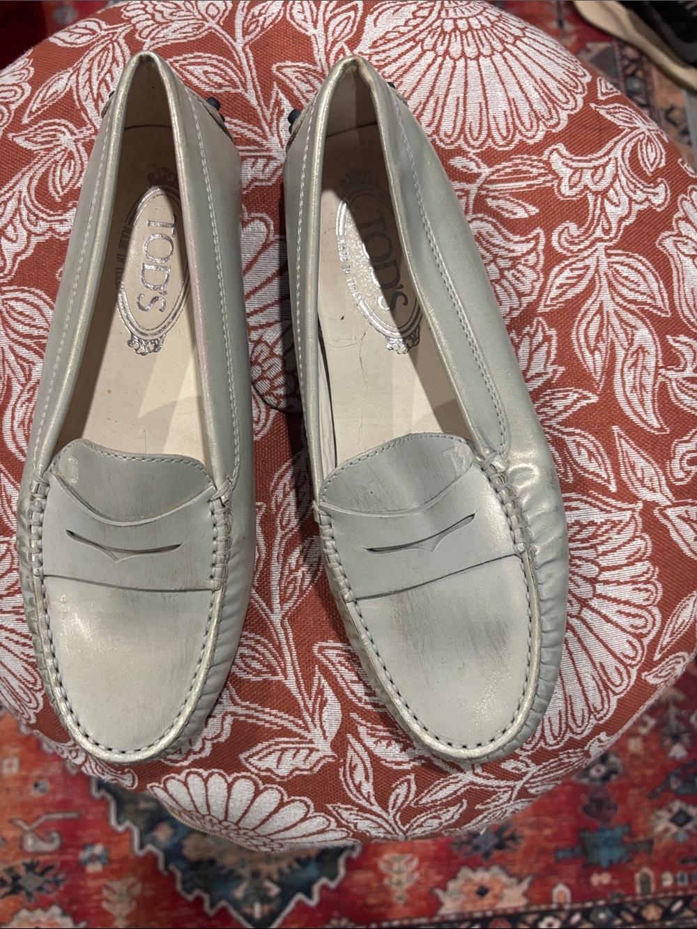 Tod's Girls Youth Cream Penny Loafers